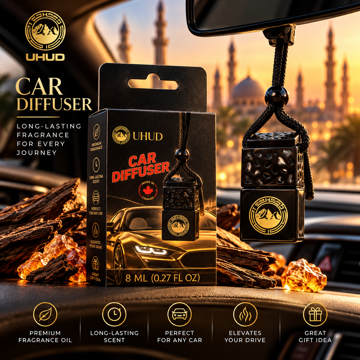 Diffuser Cars Car Diffuser | Hanging Vehicle Freshener - Uhud – UHUD Perfumes