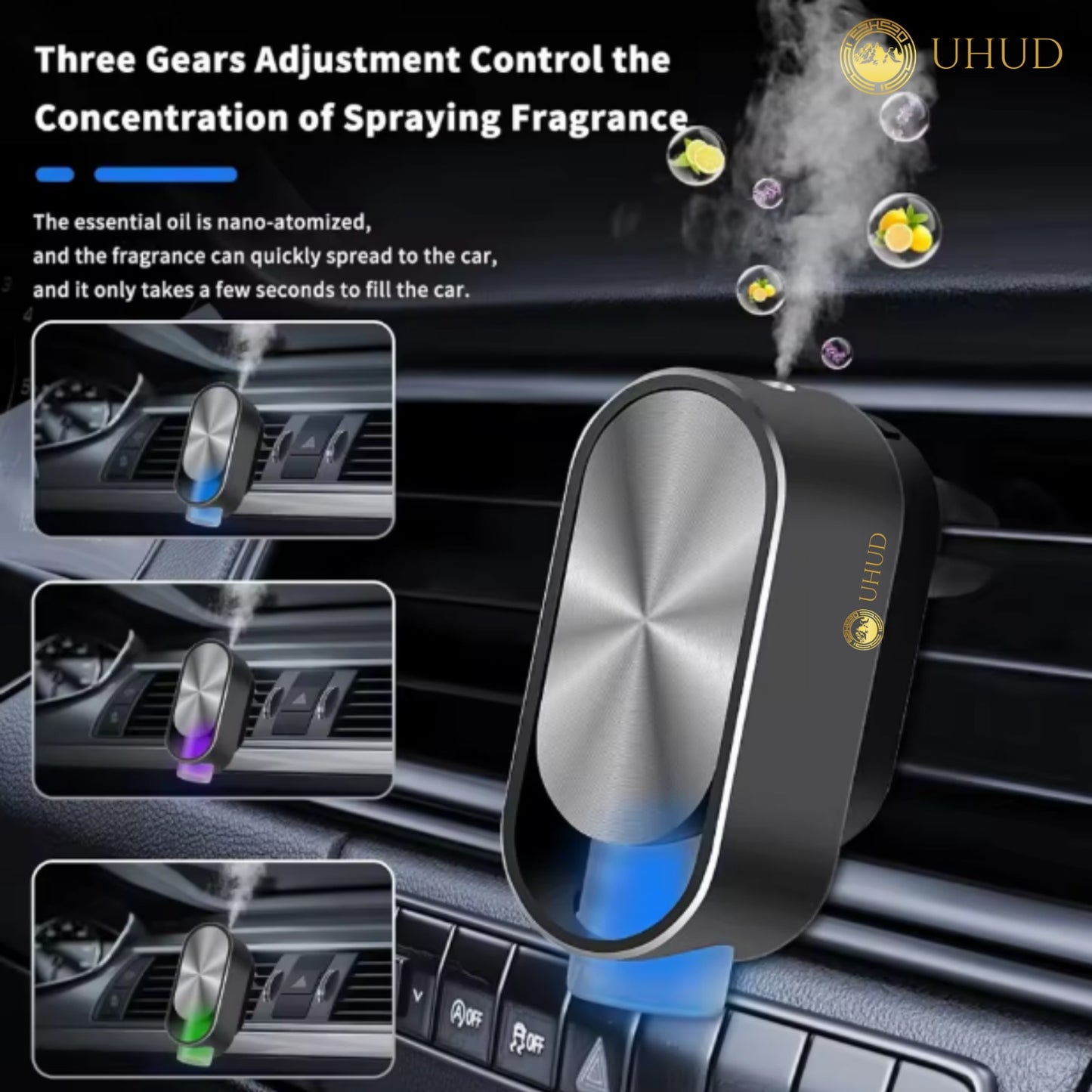 UHUD Automatic Car Perfume Diffuser - USB Rechargeable 3-Gear Control!